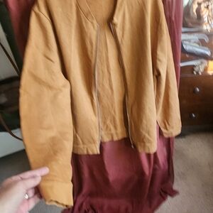 ASOS Tan/Rust Zip Up Sweat Shirt Jacket